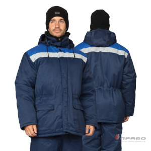 Куртка мужская утеплённая «Бригадир-М СОП» тёмно-синий/василёк. Артикул: 9494. Цена от 2 801,00 р. в г. Москва