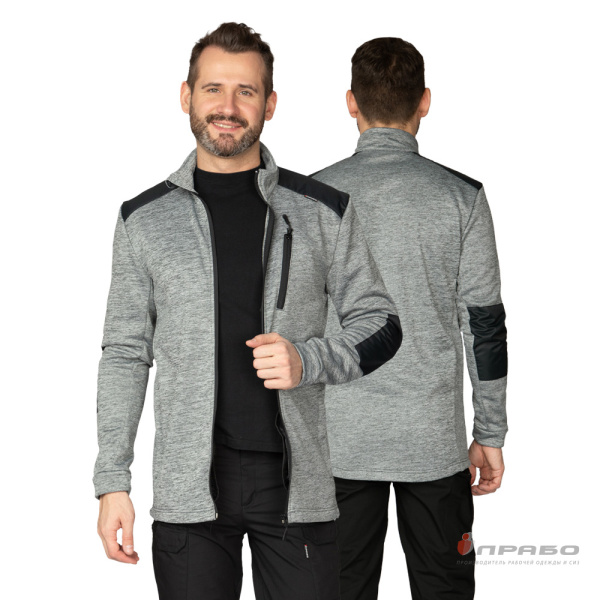 Куртка «Валма» трикотажная серый меланж/чёрный. Артикул: 10683. #REGION_MIN_PRICE#