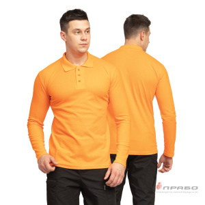 Рубашка «Поло» с длинным рукавом оранжевая. Артикул: Трик104. Цена от 1 283 р.