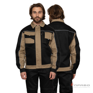 Куртка мужская «Бренд» чёрно-бежевая. Артикул: Кур101. Цена от 2 430 р. в г. Москва