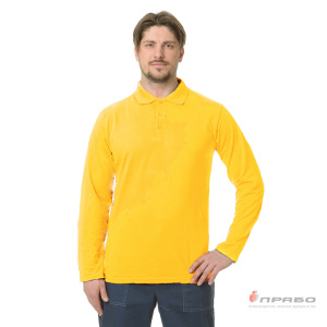 Рубашка «Поло» с длинным рукавом жёлтая. Артикул: Трик104. Цена от 1 283 р.