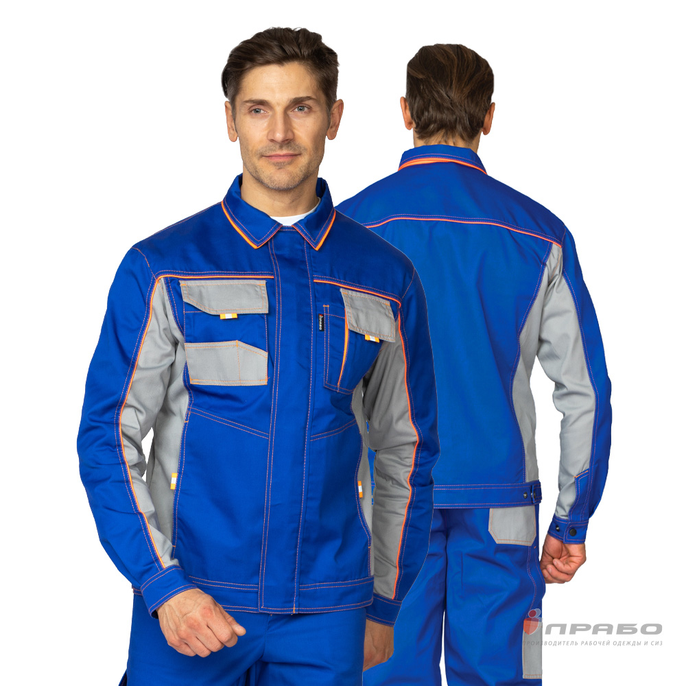 Костюм мужской «Бренд 1 2020» василёк/светло-серый (куртка и брюки). Артикул: 9408. Цена от 3 435,00 р. в г. Москва