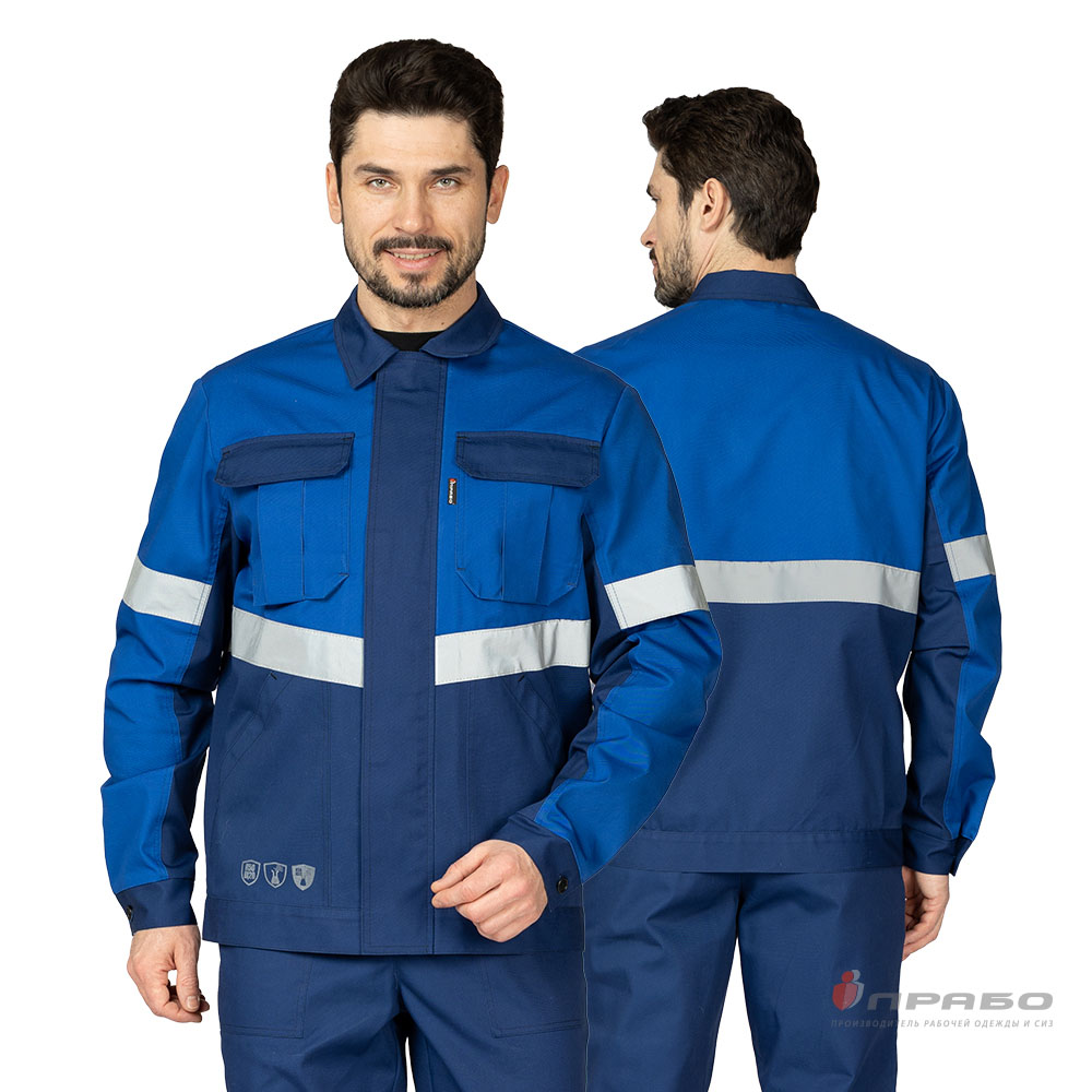 Костюм мужской «Вираж Индастриал» тёмно-синий/василёк (куртка и брюки). Артикул: 12936. Цена от 5 336,00 р. в г. Москва