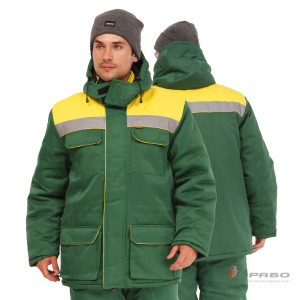Костюм мужской утеплённый «Буря» зелёный (куртка и полукомбинезон). Артикул: Кос209. Цена от 2 970 р. в г. Москва