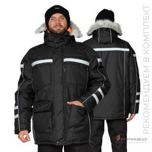 Куртка мужская утеплённая «Аляска Ультра» чёрная. Артикул: 9602. Под заказ. в г. Москва
