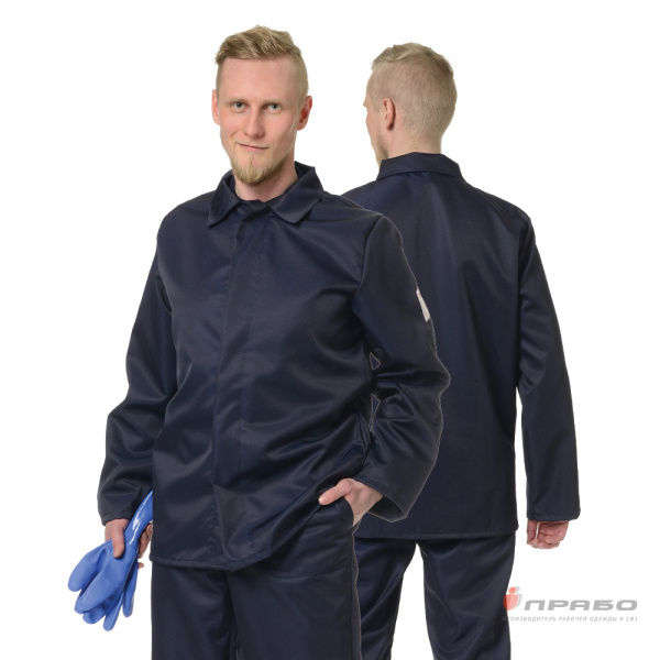 Костюм мужской кислотощелочестойкий (КЩС) синий (куртка и брюки). Артикул: Ar204. #REGION_MIN_PRICE# в г. Москва