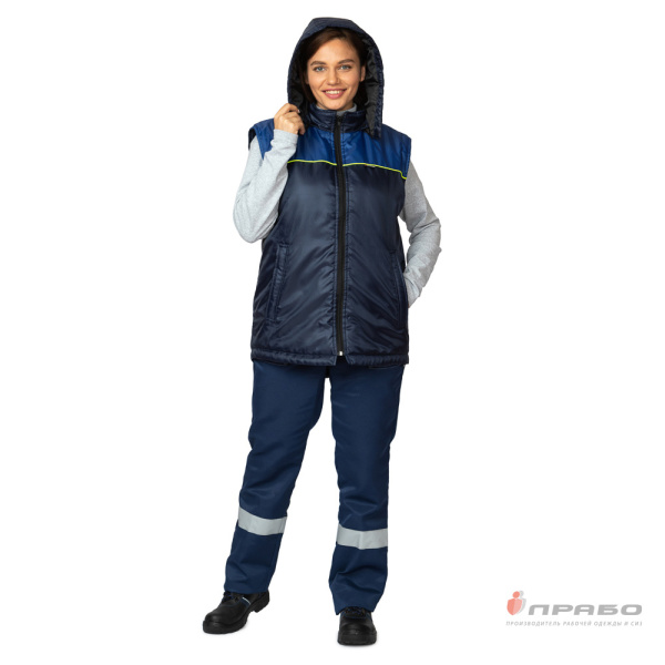 Жилет утеплённый «Сура» тёмно-синий/василёк. Артикул: 9553. #REGION_MIN_PRICE# в г. Москва
