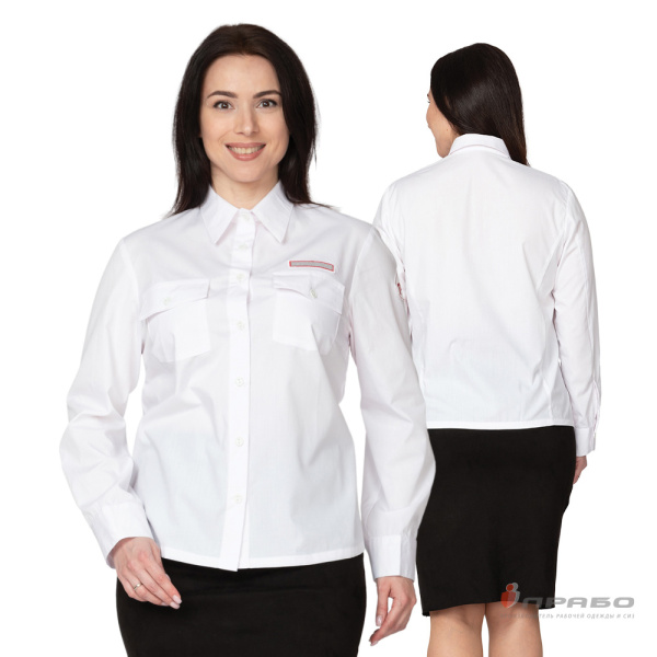 Блузка РЖД женская с длинными рукавами белая. Артикул: БлузРЖД1. #REGION_MIN_PRICE# в г. Москва