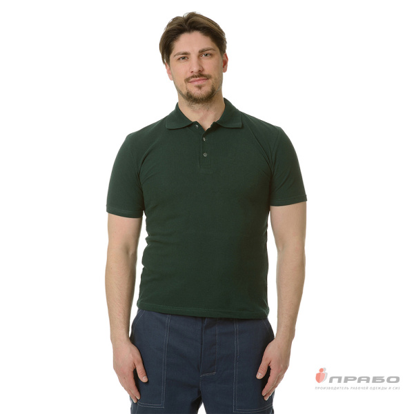 Рубашка «Поло» с коротким рукавом зелёная. Артикул: Трик1031. #REGION_MIN_PRICE#