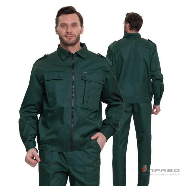 Костюм мужской «Ясон» зелёный для сотрудников охранных предприятий (куртка и брюки). Артикул: Охр101. #REGION_MIN_PRICE# в г. Москва