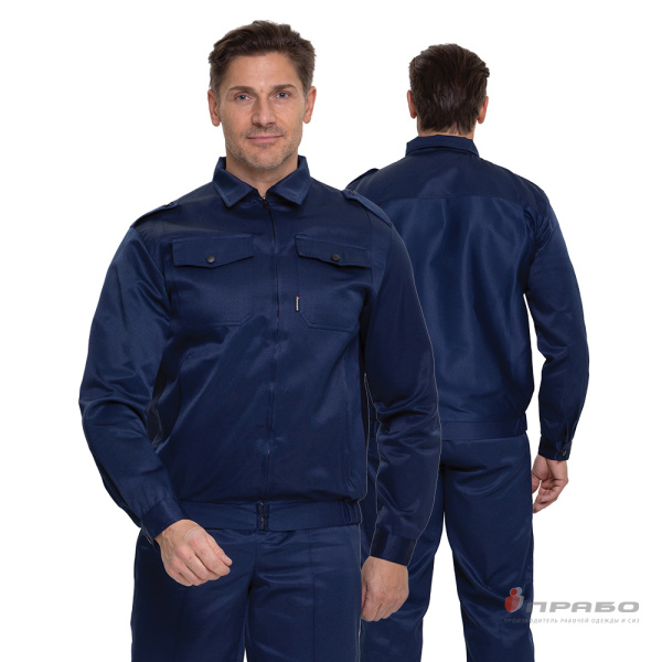 Костюм мужской «Альфа» синий (куртка и брюки) для охранников. Артикул: Охр102. #REGION_MIN_PRICE# в г. Москва