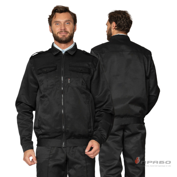 Костюм мужской «Альфа» чёрный (куртка и брюки) для охранников. Артикул: Охр102. #REGION_MIN_PRICE# в г. Москва