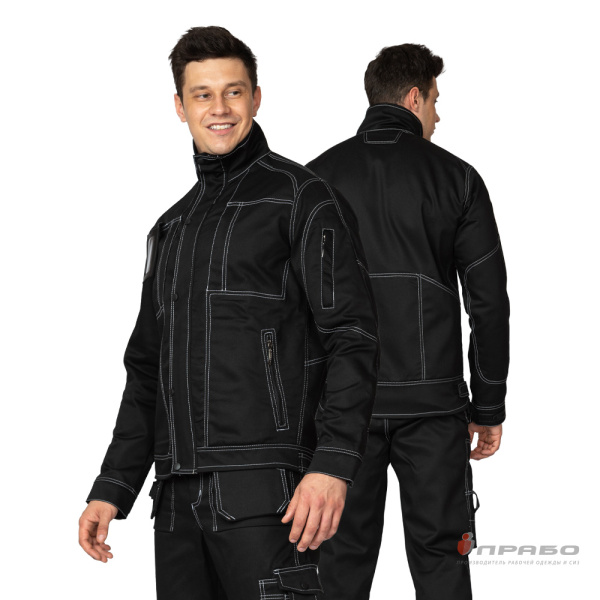 Костюм мужской «Викинг 2020» чёрный (куртка и брюки). Артикул: Кос10120ч. #REGION_MIN_PRICE# в г. Москва