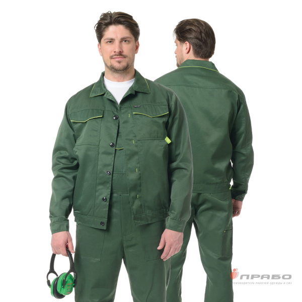 Костюм мужской «Докер» зелёный (куртка и полукомбинезон). Артикул: Кос116. #REGION_MIN_PRICE# в г. Москва