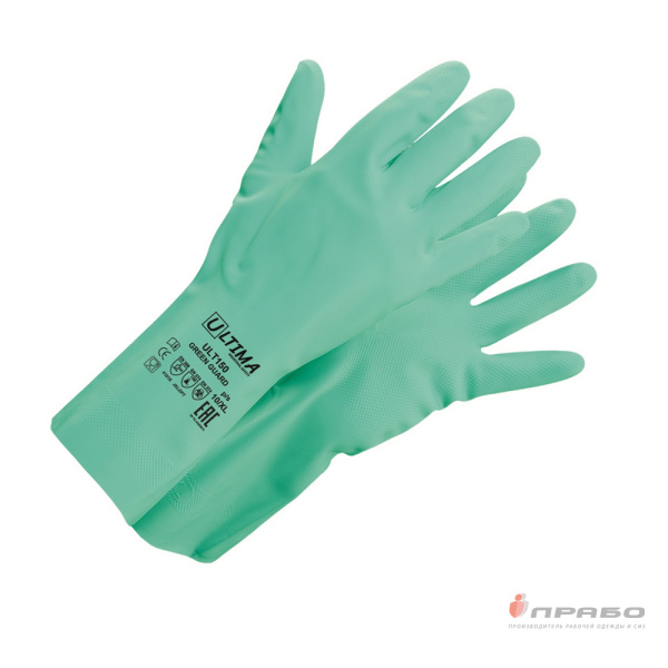 Перчатки химстойкие нитриловые Ultima Green Guard ULT150. Артикул: 11292. #REGION_MIN_PRICE# в г. Москва