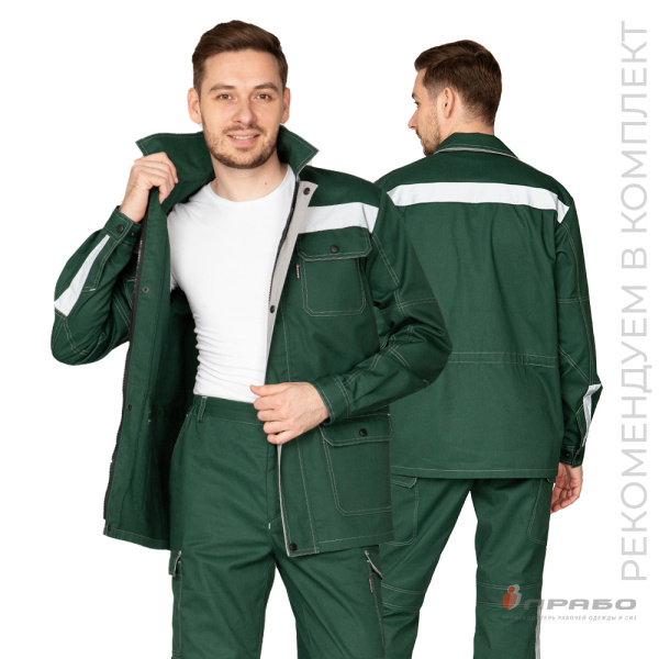 Куртка мужская летняя «Эко-Труд» тёмно-зелёная. Артикул: 10587. #REGION_MIN_PRICE# в г. Москва