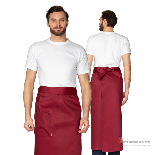 Передник поварской бордовый. Артикул: П004. #REGION_MIN_PRICE# в г. Москва