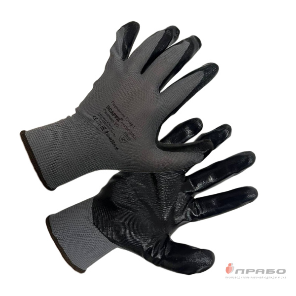 Перчатки нейлоновые с 1/2 нитриловым покрытием Scaffa Старт NY1350-G/BLK-10. Артикул: 11736. #REGION_MIN_PRICE# в г. Москва