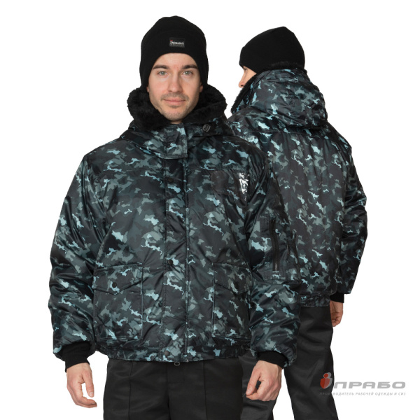 Куртка мужская утеплённая с капюшоном «Альфа» КМФ город серый. Артикул: 9935. #REGION_MIN_PRICE# в г. Москва