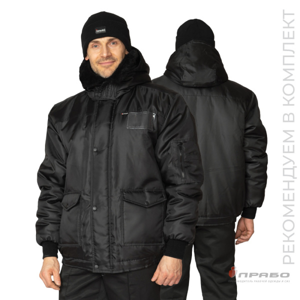 Куртка мужская утеплённая «Альфа» чёрная укороченная. Артикул: Охр203ч. #REGION_MIN_PRICE# в г. Москва
